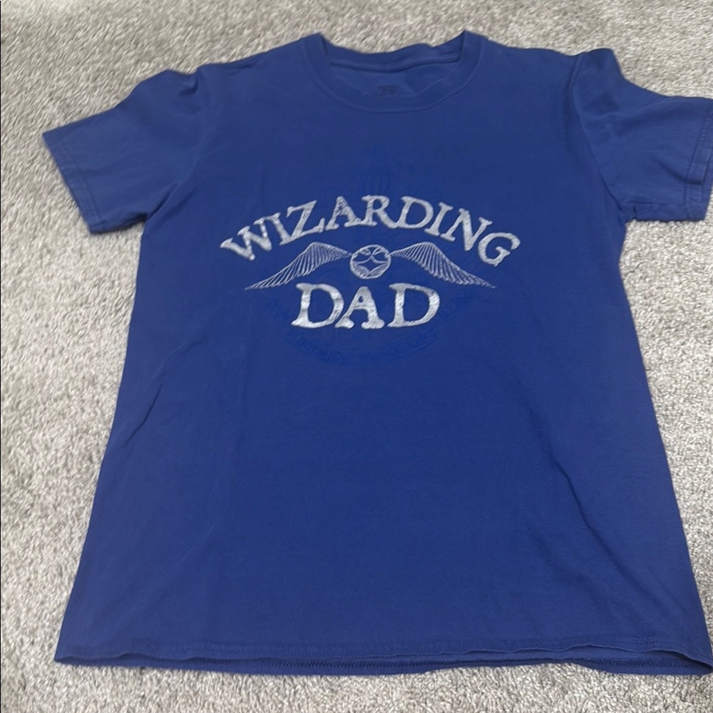 Blue Short Sleeve Tees with Graphic Design